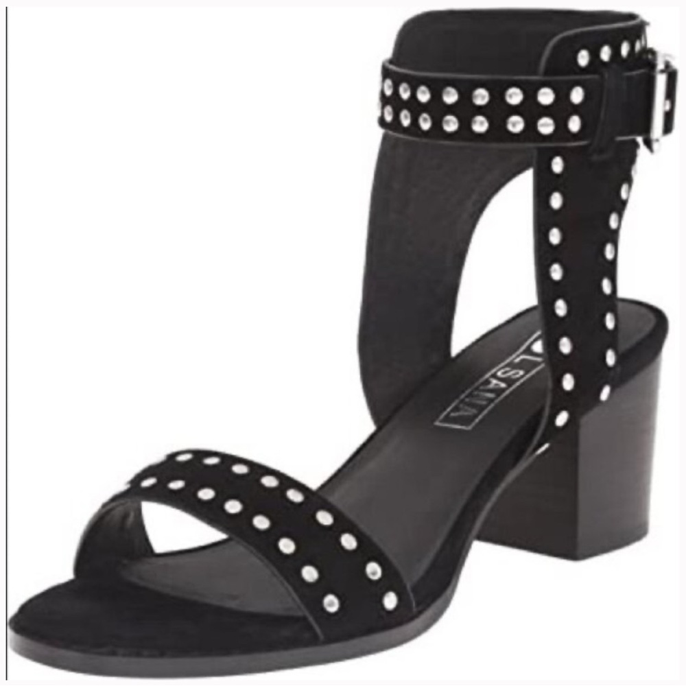 Sol Sana Black Studded Sandals with Block Heel